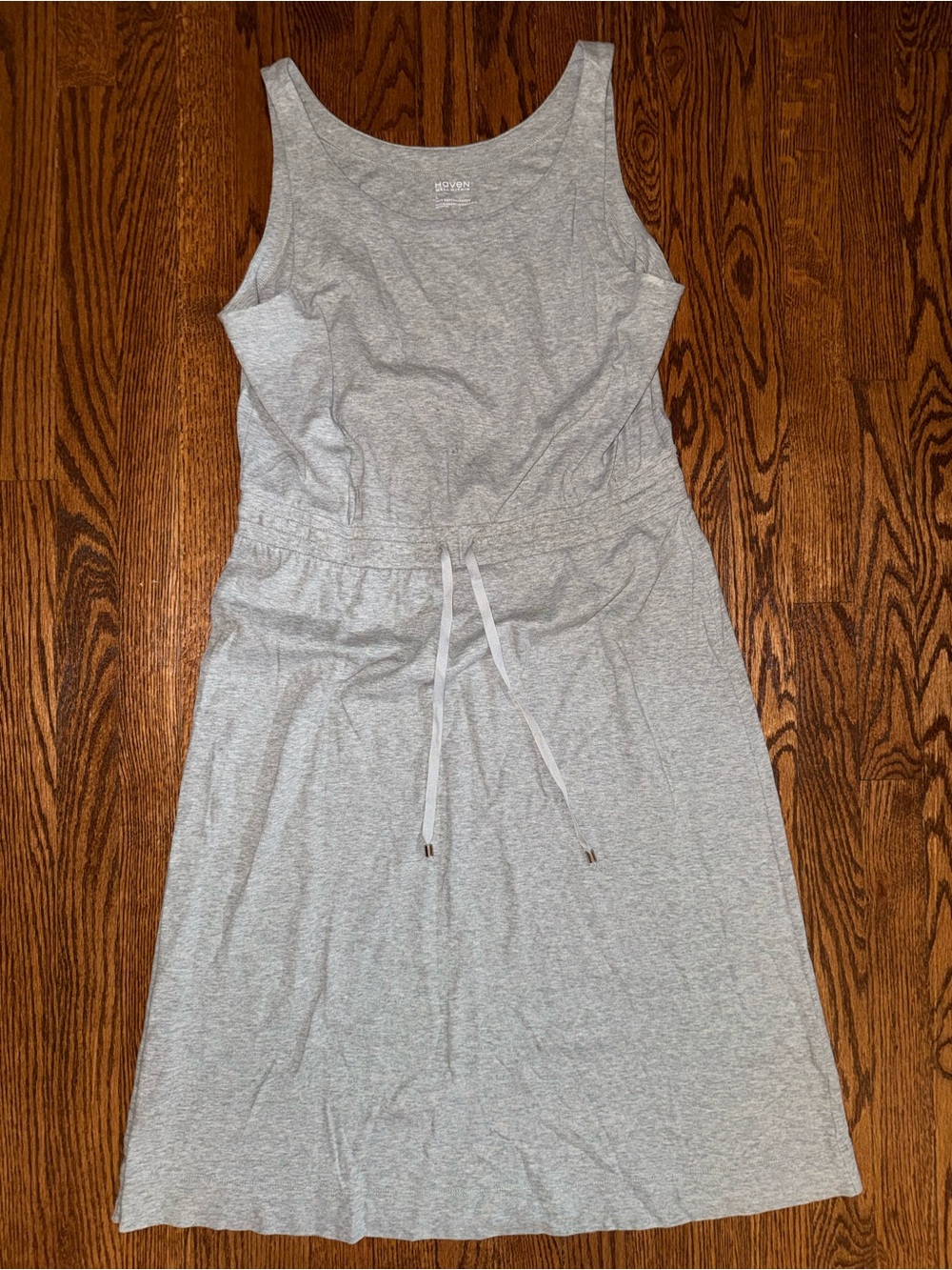 Light Gray Sleeveless Drawstring Midi Dress by Haven